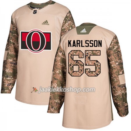 Miehille NHL Ottawa Senators Pelipaita Erik Karlsson 65 Adidas 2017-2018 Camo Veterans Day Practice Authentic